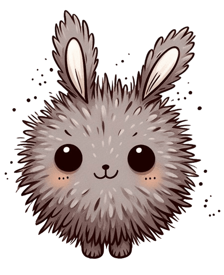 An illustration of a cute dust bunny