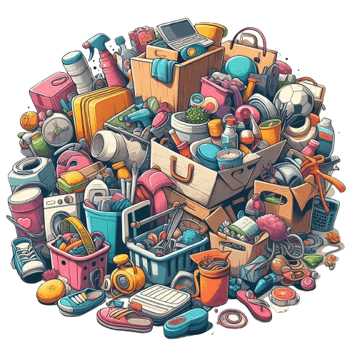 An illustration of household clutter
