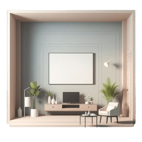 An illustration of a minimalist room