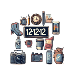 And illustration of the 12-12-12 challenge. Looks like a text 12-12-12 and some unneeded items around it